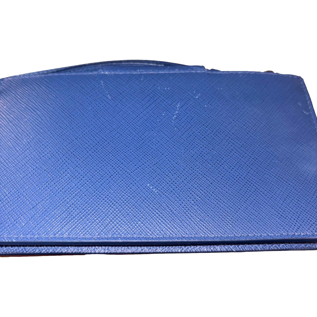 Prada Blue Wristlet Clutch Wallet - Luxury Saffiano Leather Design -   Shop Bags LLC