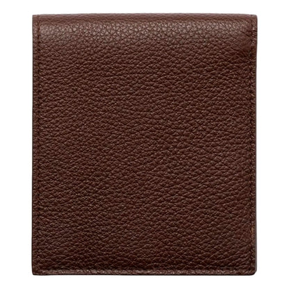 Prada Brown Vitello Daino Triangolo Leather Bifold Wallet