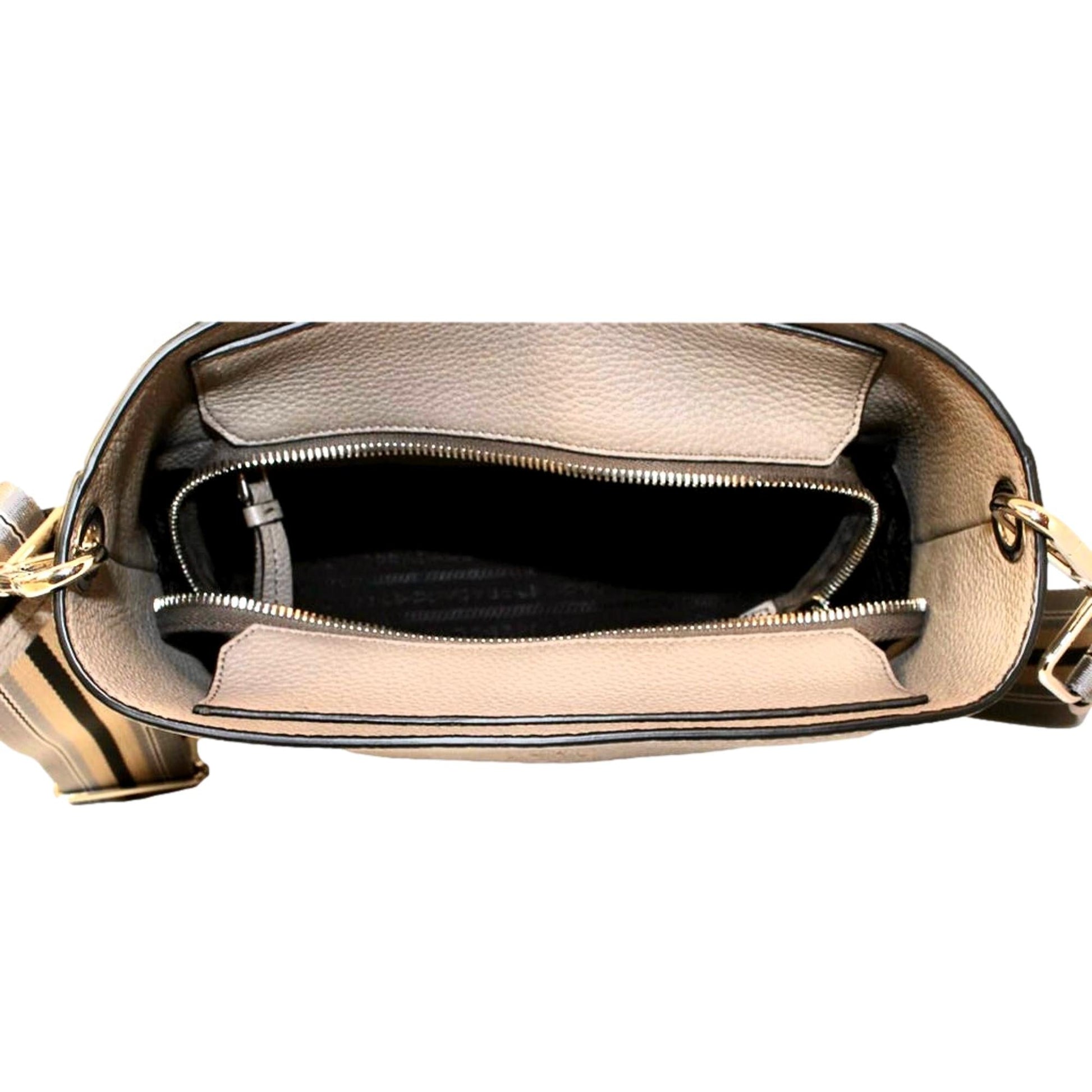 Prada Bucket Bag: Stylish Vitello Phenix Leather with Stripe Strap -   Shop Bags LLC 
