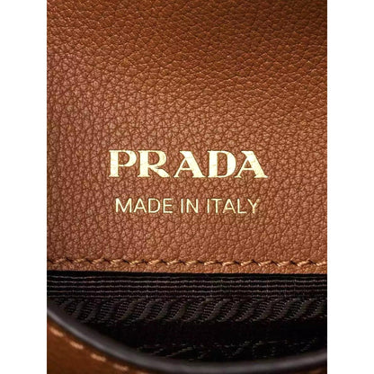 Prada Caramel Brown Leather Tote - Chic Italian Luxury Handbag -   Shop Bags LLC