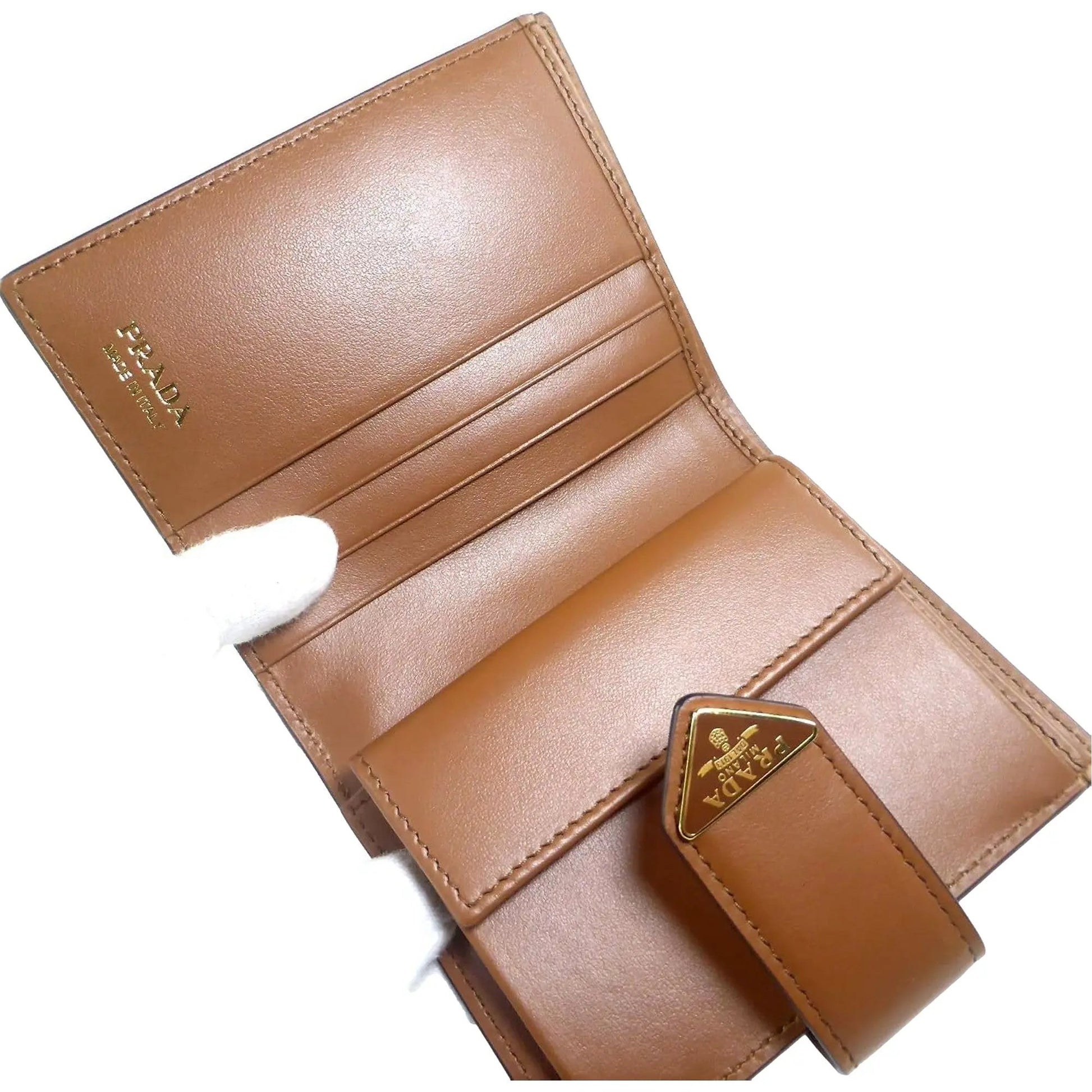 Prada City Calf Leather Snap Bifold Wallet - Timeless
