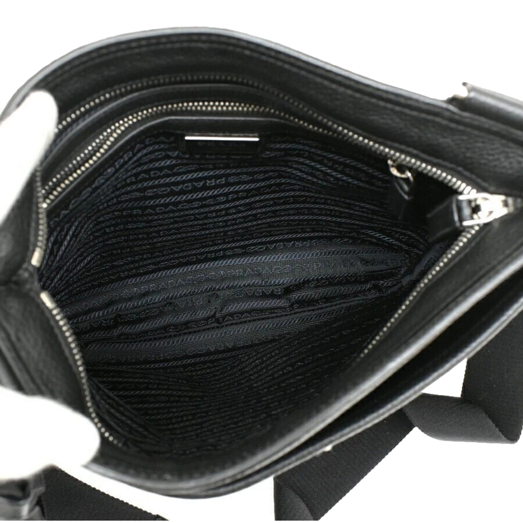 Prada City Vitello Leather Black Messenger Crossbody Bag -   Shop Bags LLC