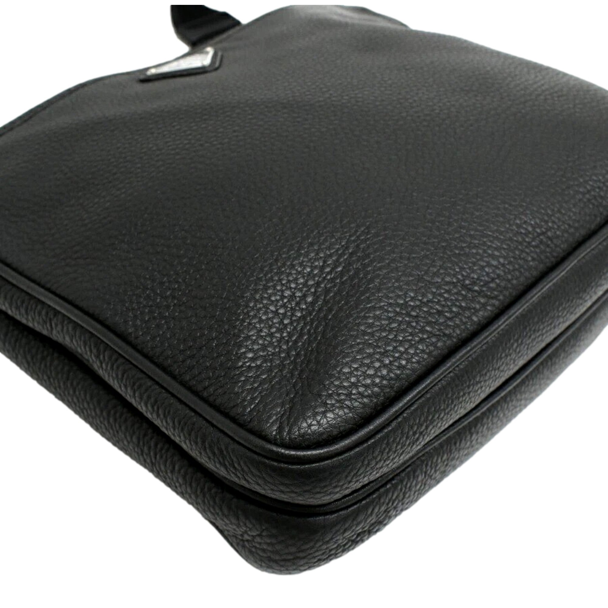 Prada City Vitello Leather Black Messenger Crossbody Bag -   Shop Bags LLC