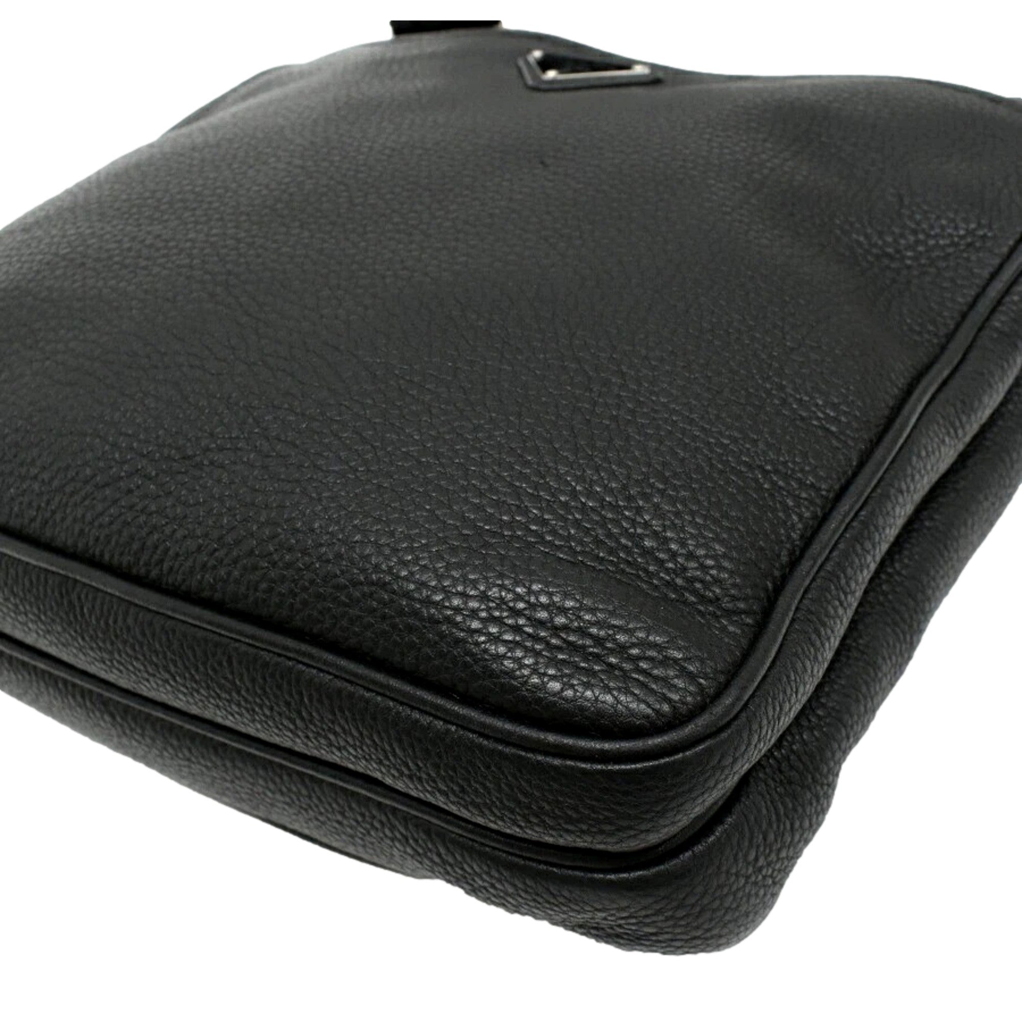 Prada City Vitello Leather Black Messenger Crossbody Bag -   Shop Bags LLC