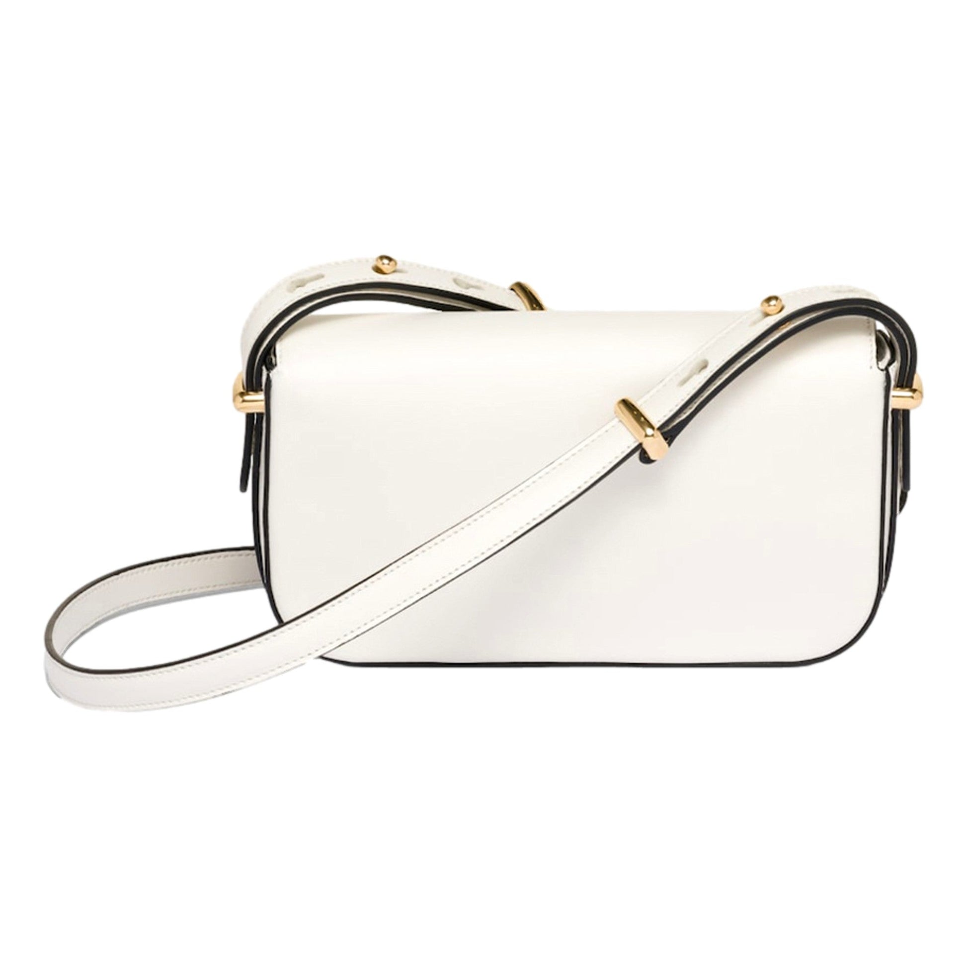 Prada Embleme Triangle Logo Crossbody Bag - Luxury in White Calfskin -   Shop Bags LLC 