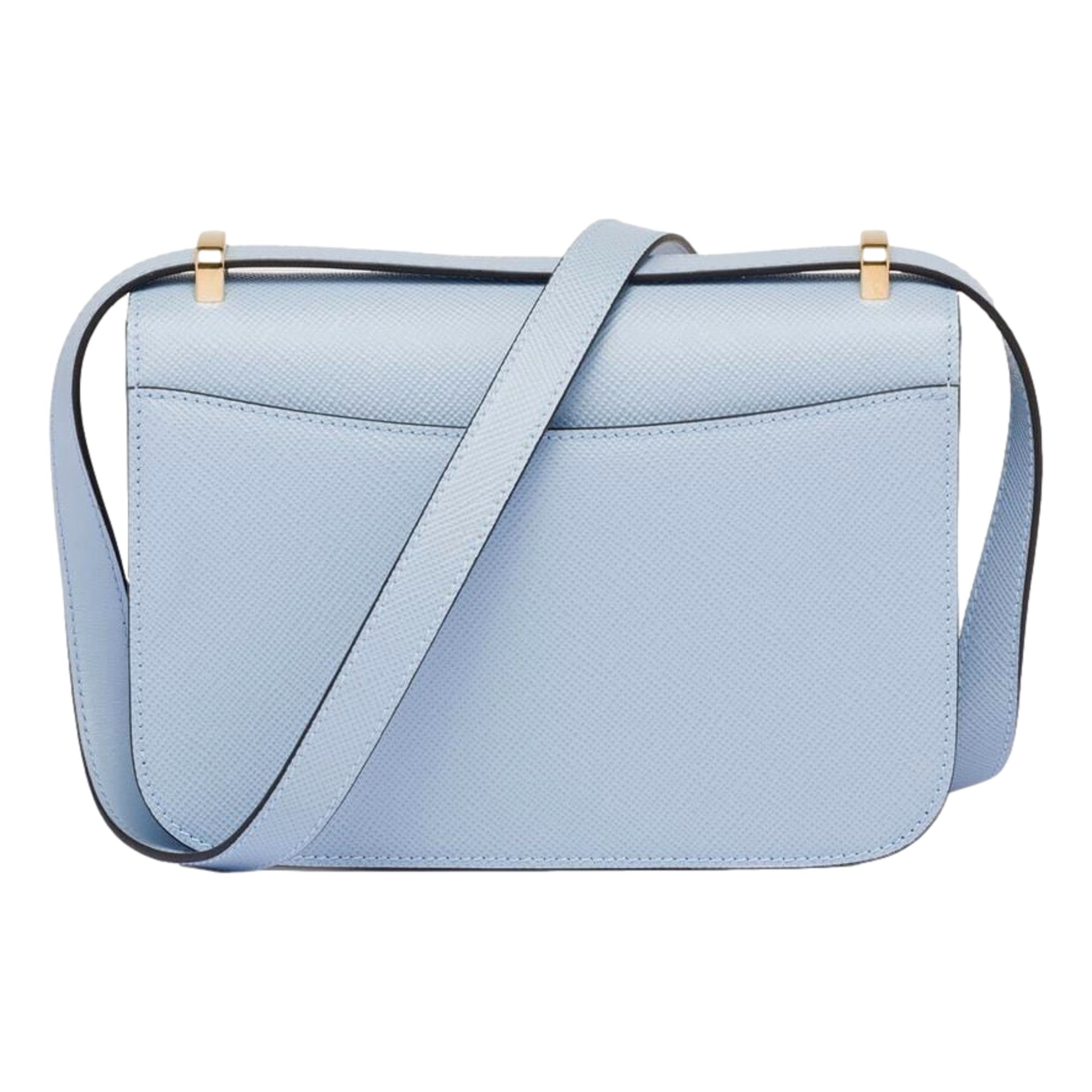 Prada Embleme Triangle Logo Saffiano Leather Bag - Celeste Blue -   Shop Bags LLC 