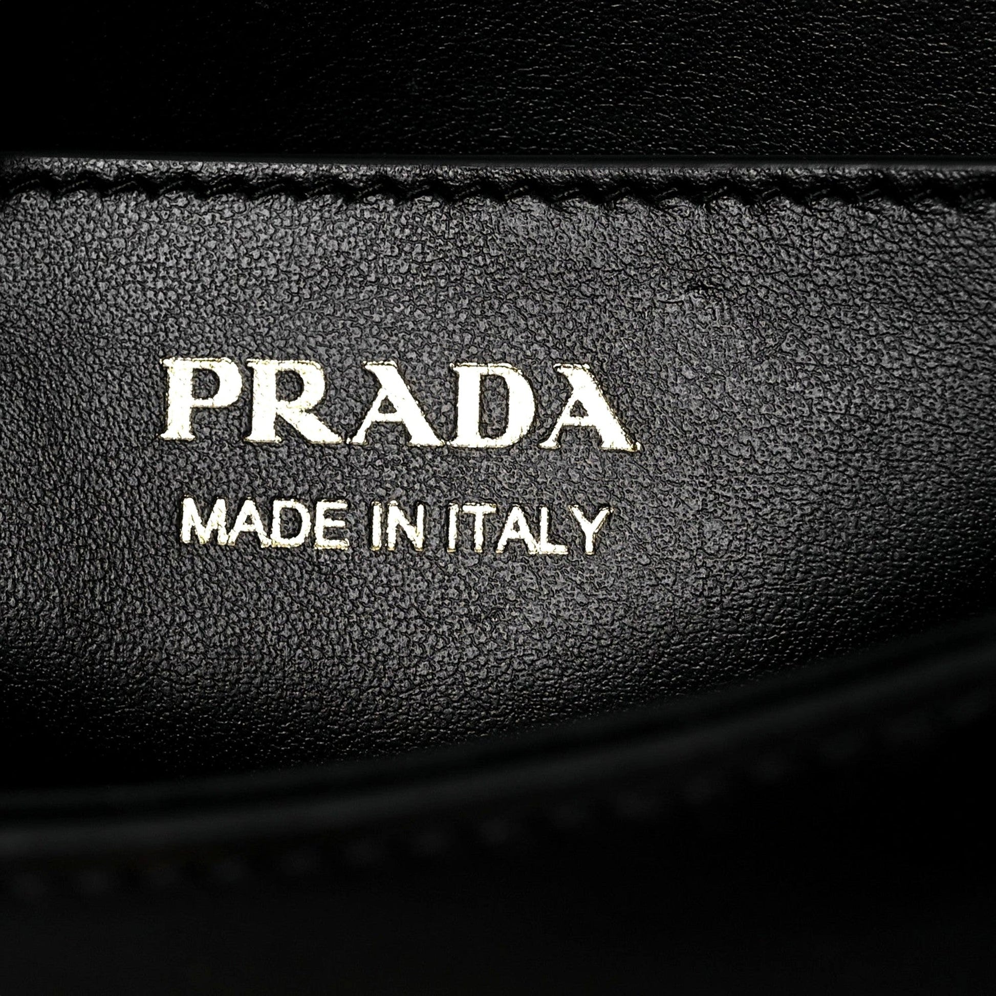 Prada Embleme Triangle Logo Soft Calfskin Crossbody Bag - Black -   Shop Bags LLC 