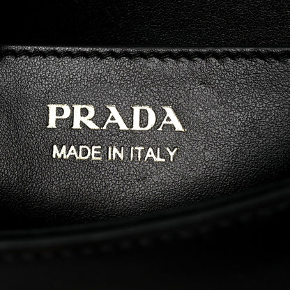 Prada Embleme Triangle Logo Soft Calfskin Crossbody Bag - Black -   Shop Bags LLC 