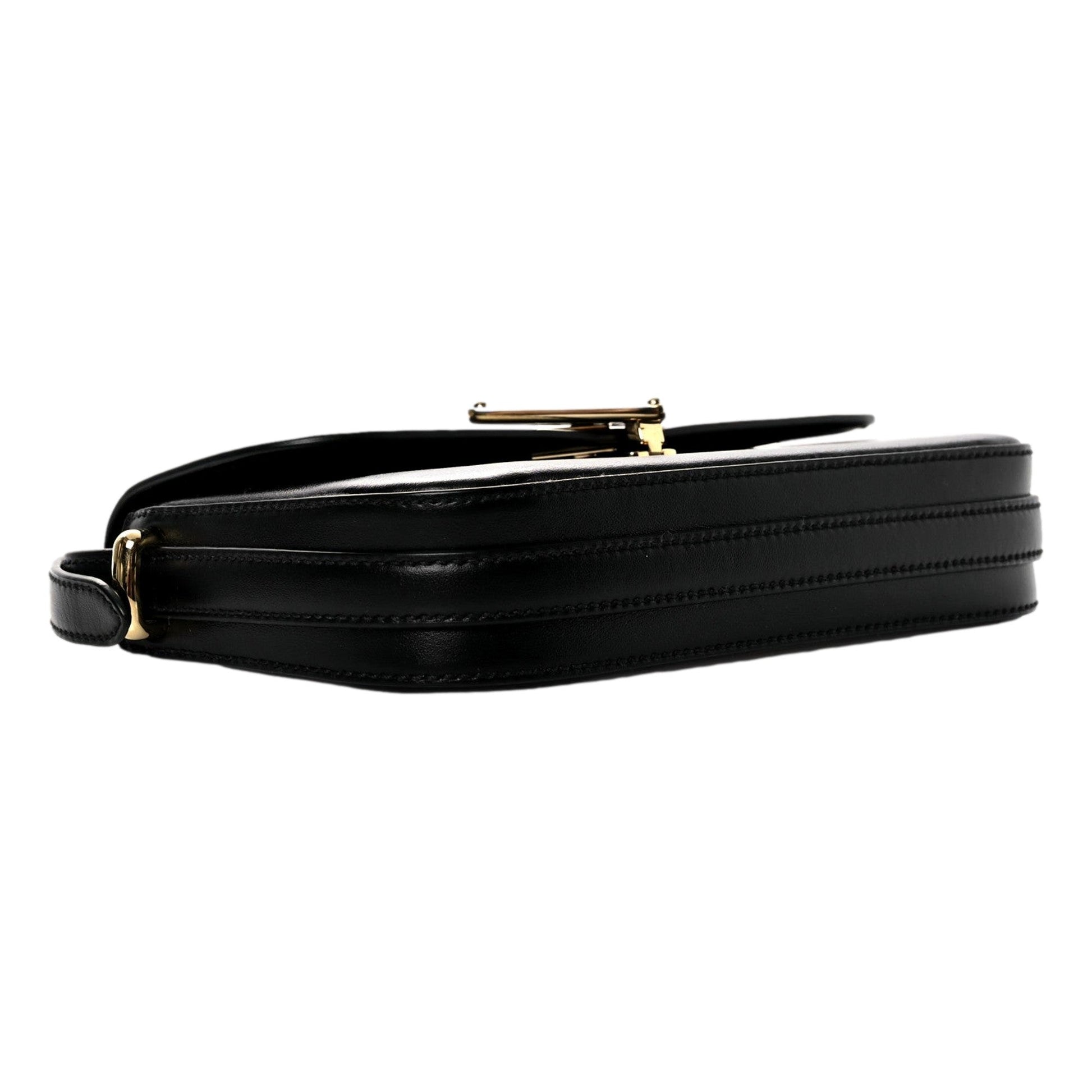 Prada Embleme Triangle Logo Soft Calfskin Crossbody Bag - Black -   Shop Bags LLC 