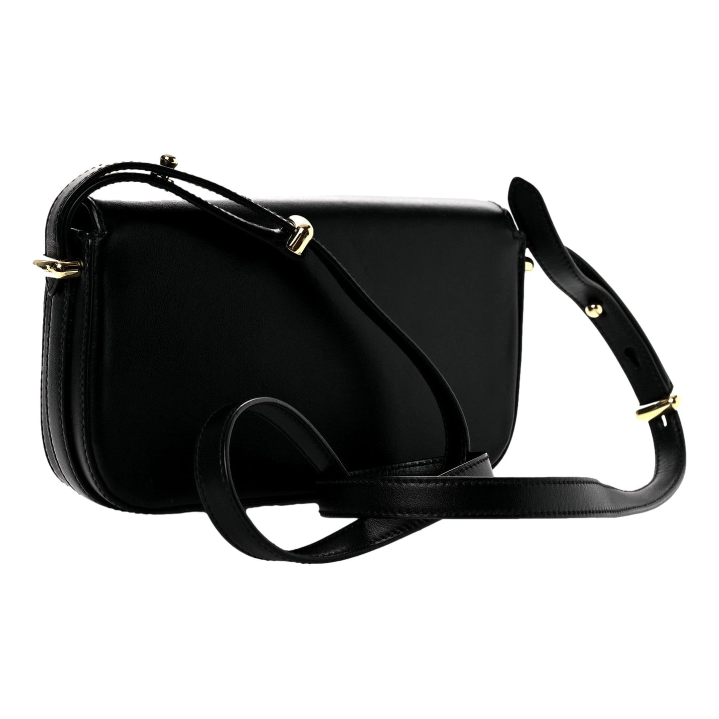 Prada Embleme Triangle Logo Soft Calfskin Crossbody Bag - Black -   Shop Bags LLC 