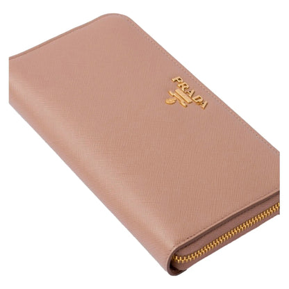 Prada Fashion Luxury Saffiano Continental Wallet - Beige/Red Interior -   Shop Bags LLC 