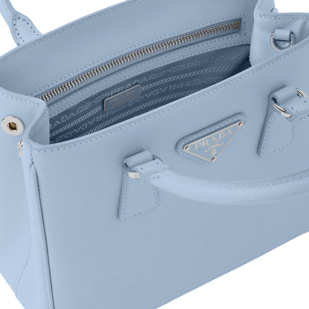 Prada Galleria Mini Saffiano Crossbody - Luxury in Celeste Blue -   Shop Bags LLC 