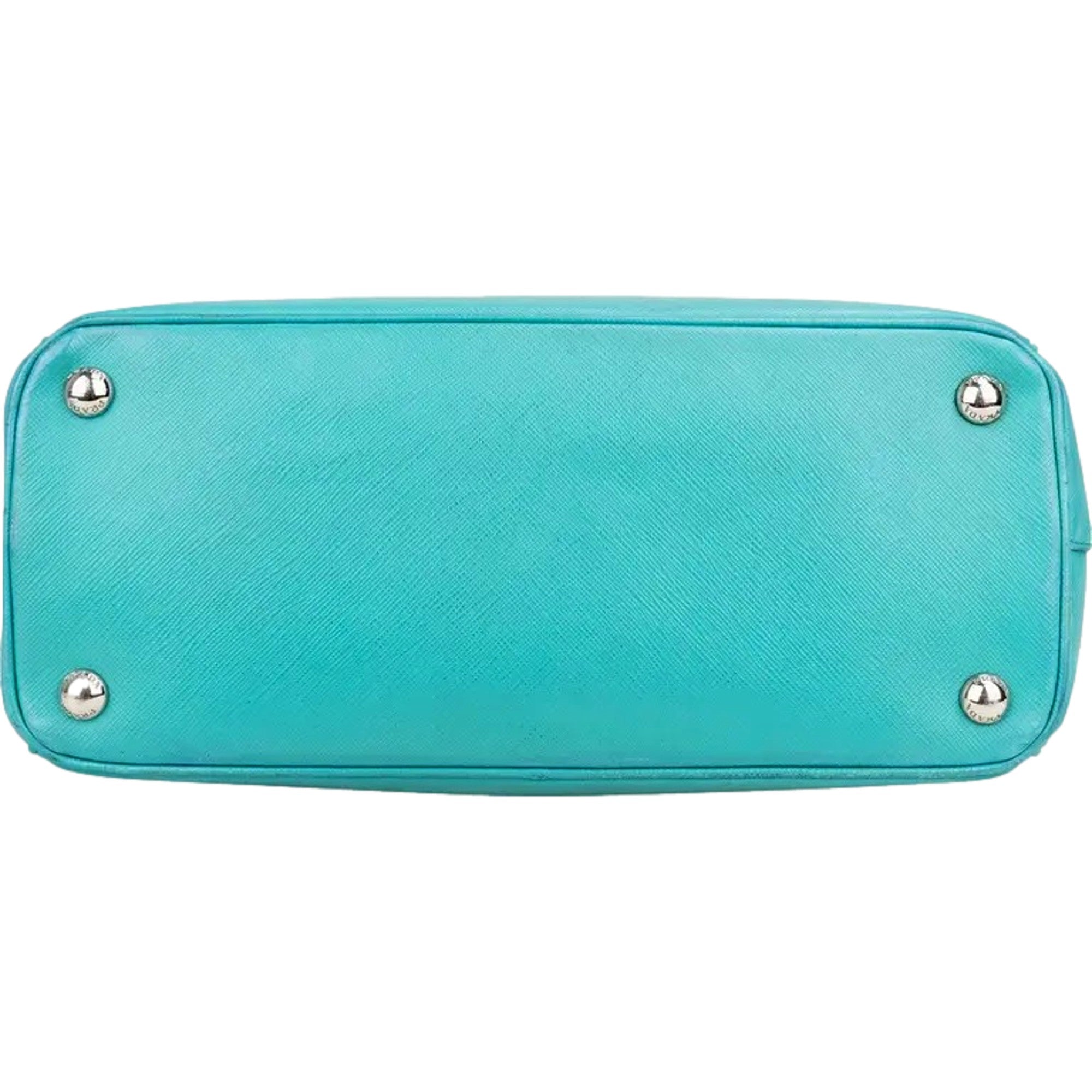 Prada Galleria Saffiano Lux Leather Small Tote Handbag Giada Teal -   Shop Bags LLC