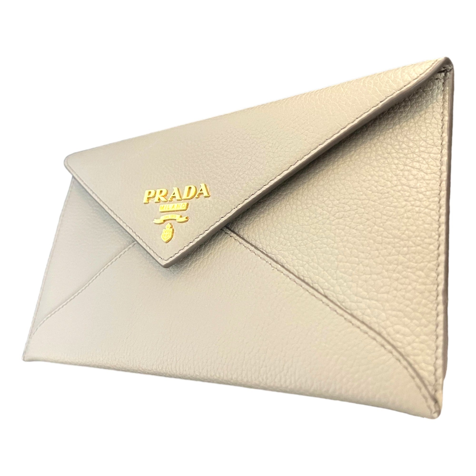 Prada Grey Wallet - Long Envelope Wallet in Vitello Grain Leather -   Shop Bags LLC 