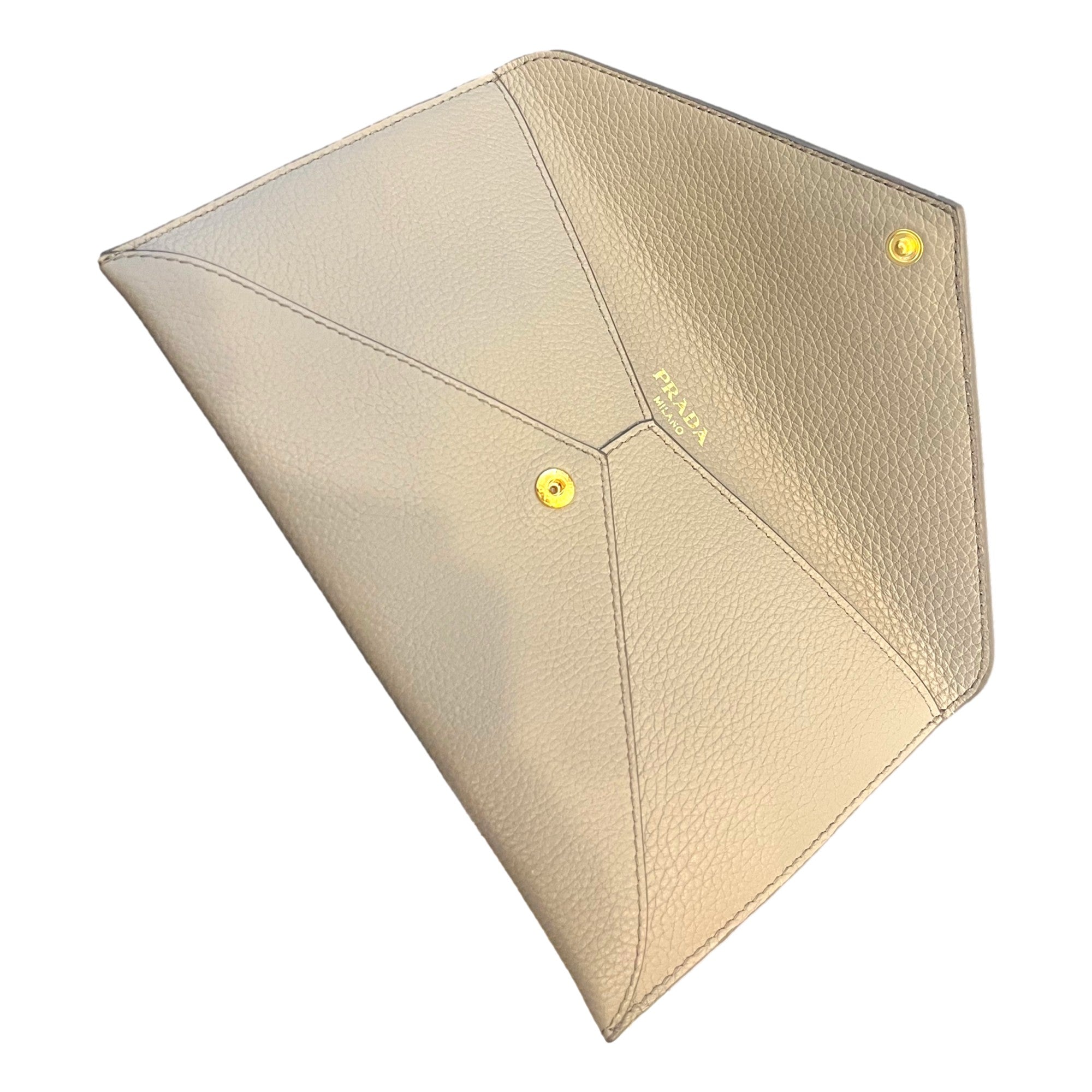 Prada Grey Wallet - Long Envelope Wallet in Vitello Grain Leather -   Shop Bags LLC 