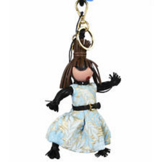 Prada Jasmine Doll Keyring - Luxury Blue Leather Charm Accessory -   Shop Bags LLC