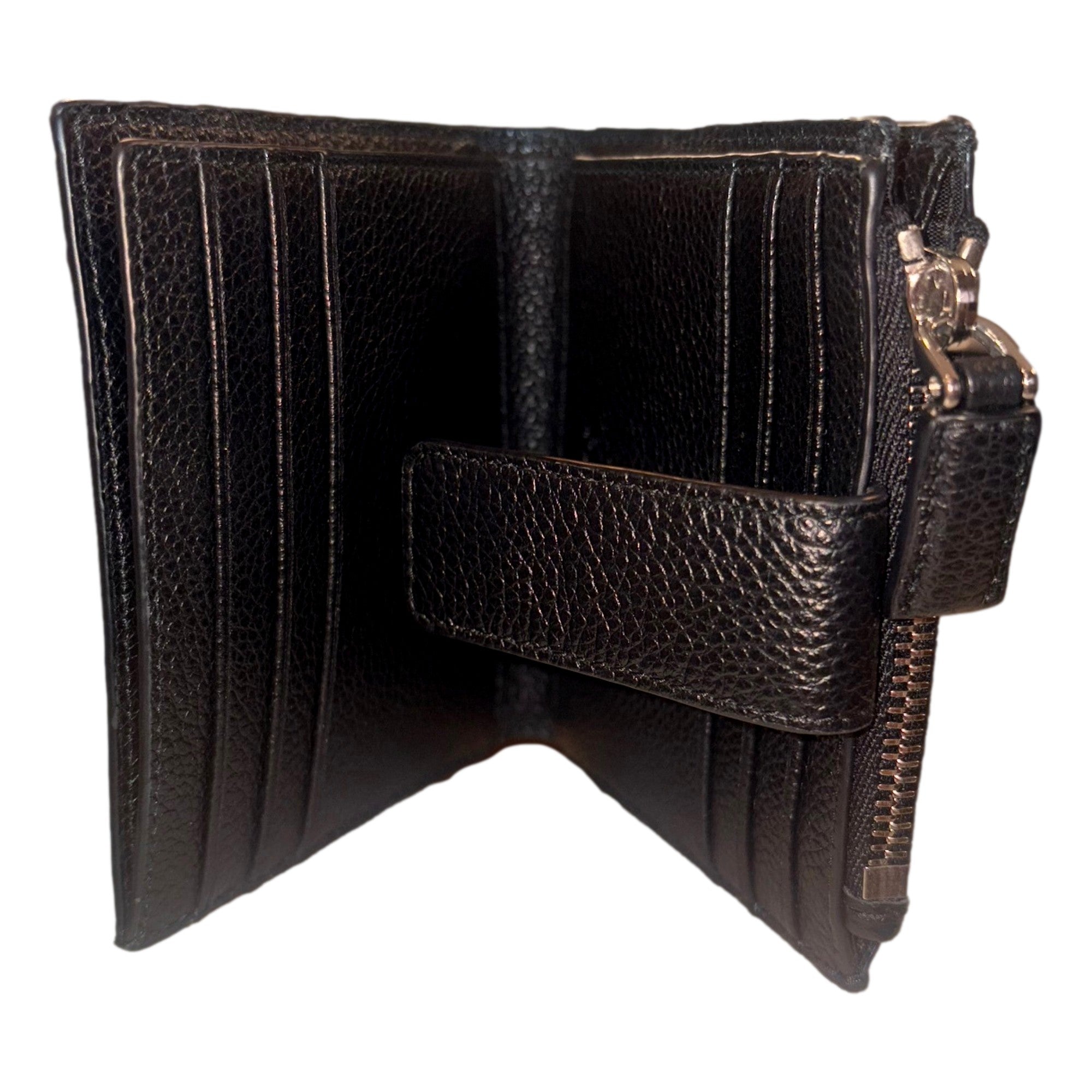 Prada Leather Card Case Bifold Wallet with Zipper Coin Pouch -   Shop Bags LLC