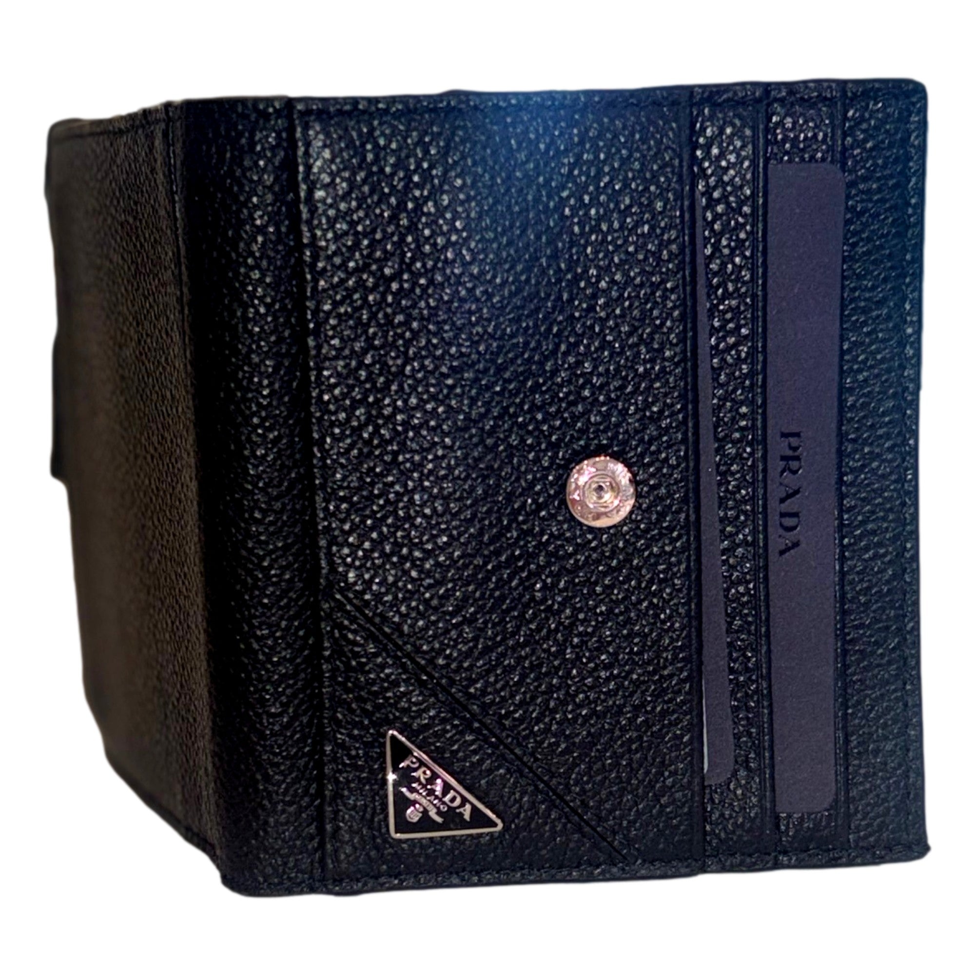 Prada Leather Card Case Bifold Wallet with Zipper Coin Pouch -   Shop Bags LLC