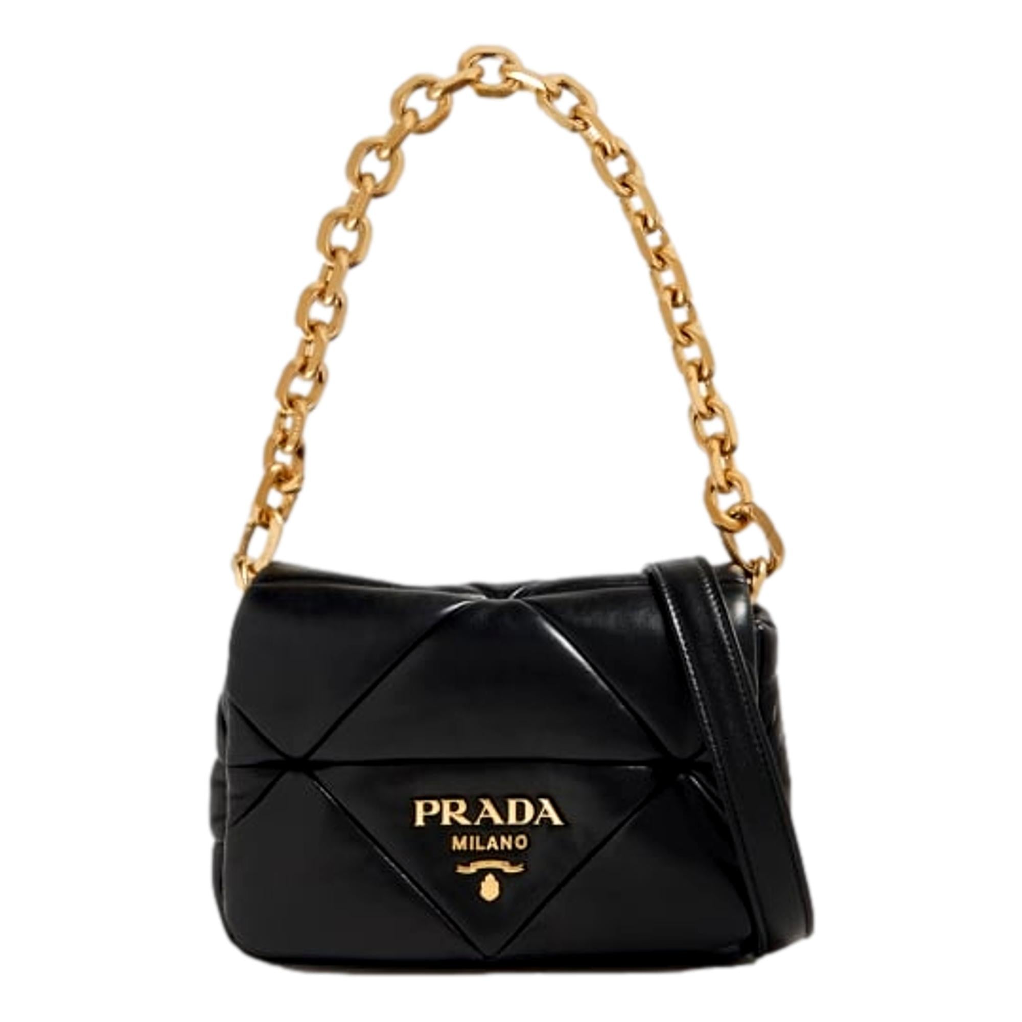 Prada Leather Small Shoulder Bag - Luxury Quilted Nappa Patch Design -   Shop Bags 