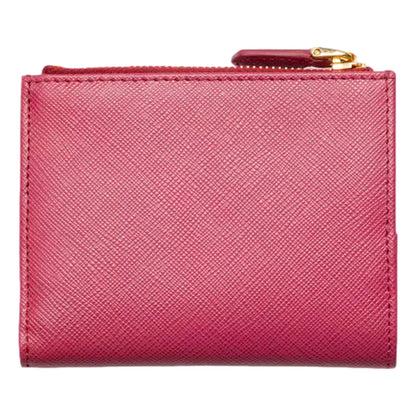 Prada Luxury Leather Goods Saffiano Bifold Wallet - Dark Pink -   Shop Bags LLC 
