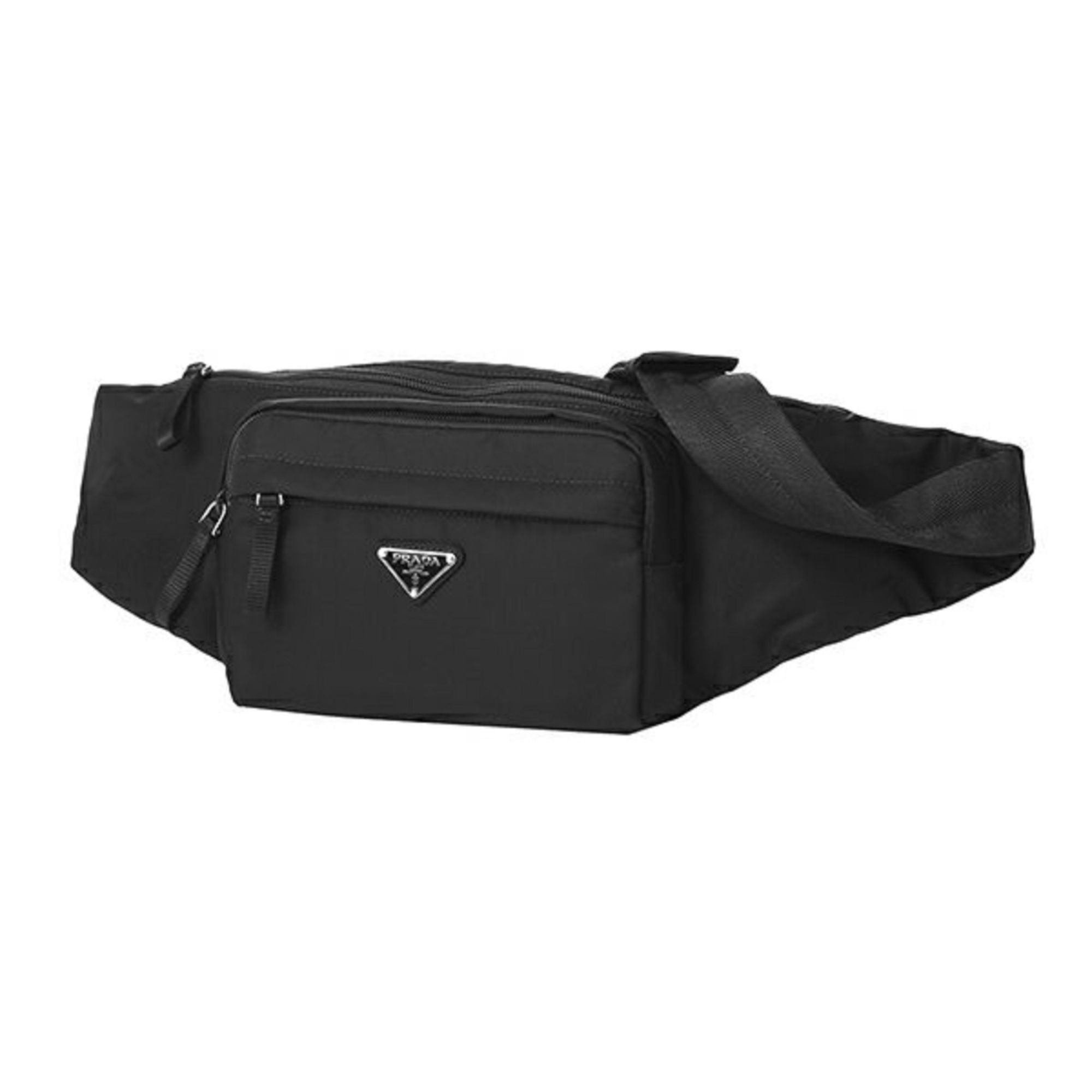 Prada Marsupio Tessuto Nylon Triangle Logo Black Adjustable Belt Bag -   Shop Bags LLC