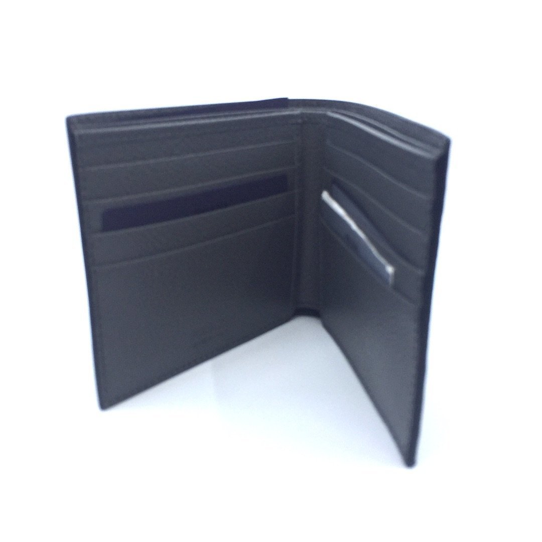 Prada Men's Bifold Wallet - Black/Gray Micro Grain Leather Elegance -   Shop Bags LLC