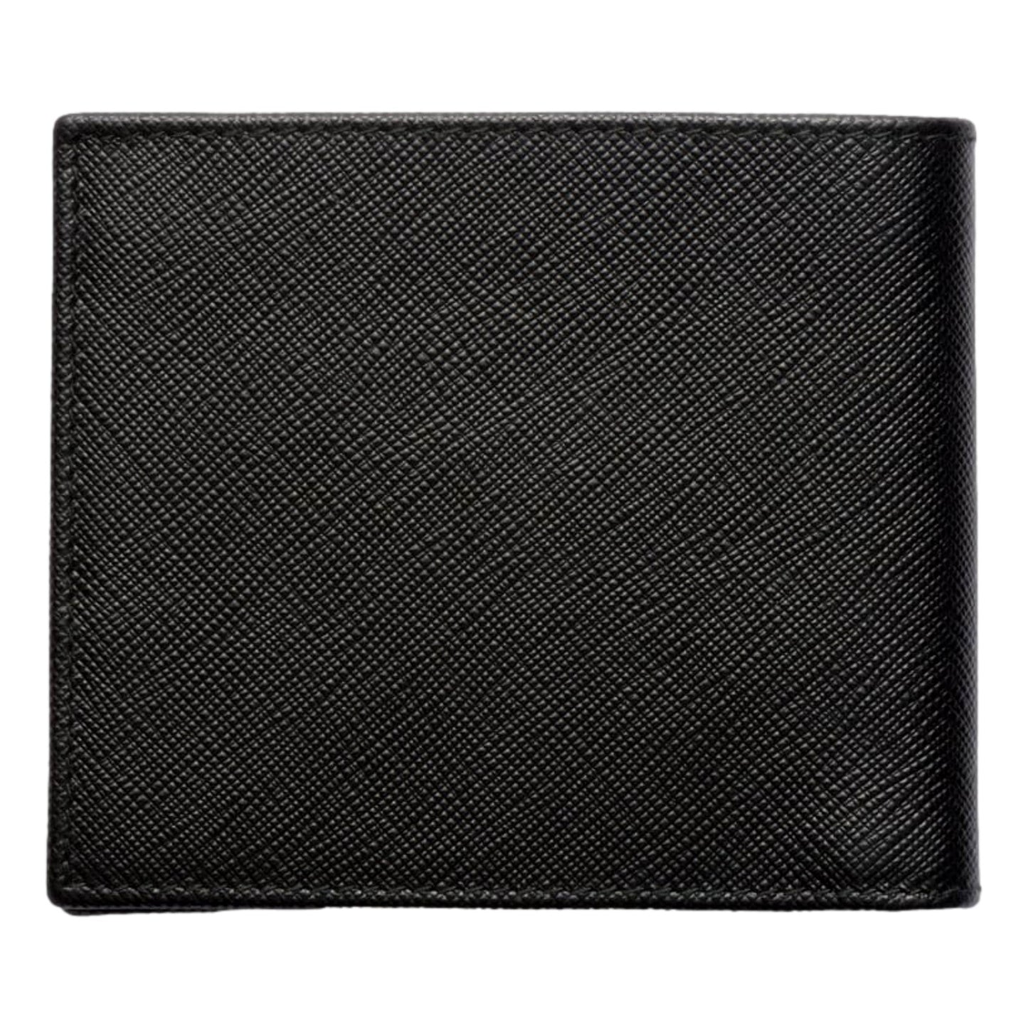 Prada Mens Black Saffiano Leather Bifold Wallet with Triangle Logo -   Shop Bags LLC 