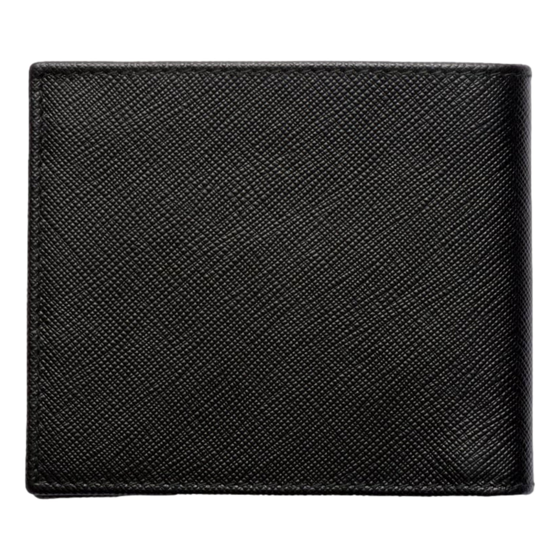 Prada Mens Black Saffiano Leather Bifold Wallet with Triangle Logo -   Shop Bags LLC 
