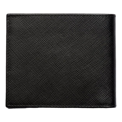 Prada Mens Black Saffiano Leather Bifold Wallet with Triangle Logo -   Shop Bags LLC 