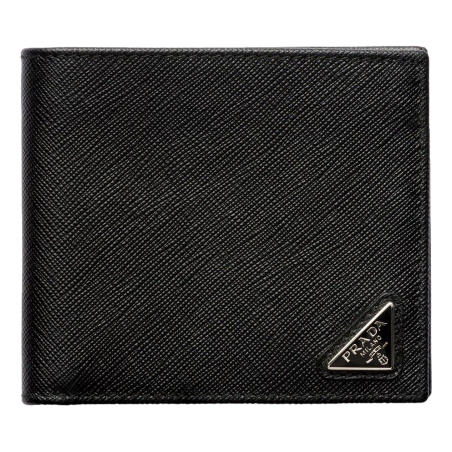 Prada Mens Black Saffiano Leather Bifold Wallet with Triangle Logo -   Shop Bags LLC 