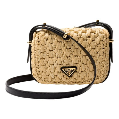 Prada Milano Beige Crochet Raffia Small Crossbody Bag – Elevate