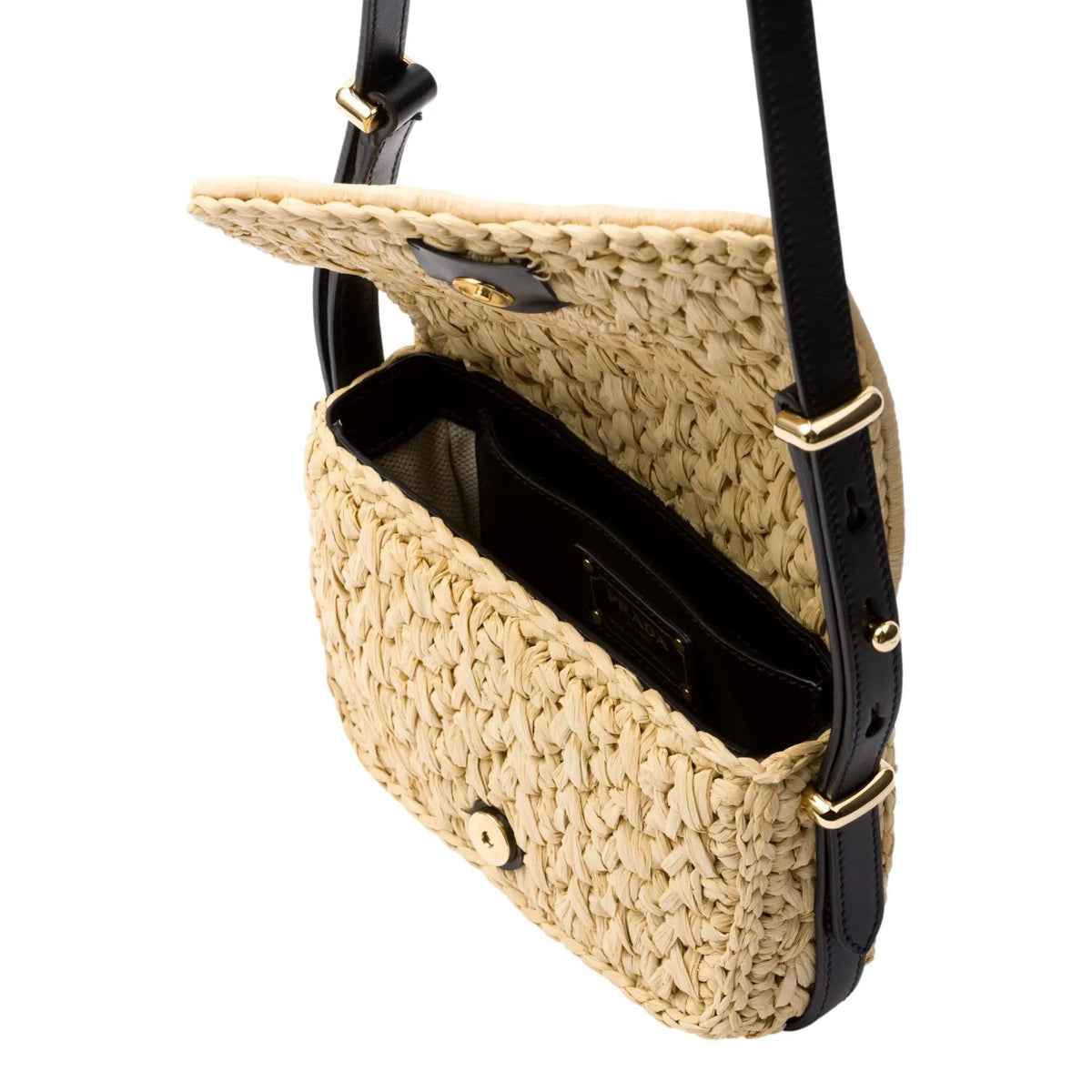 Prada Milano Beige Crochet Raffia Small Crossbody Bag – Elevate