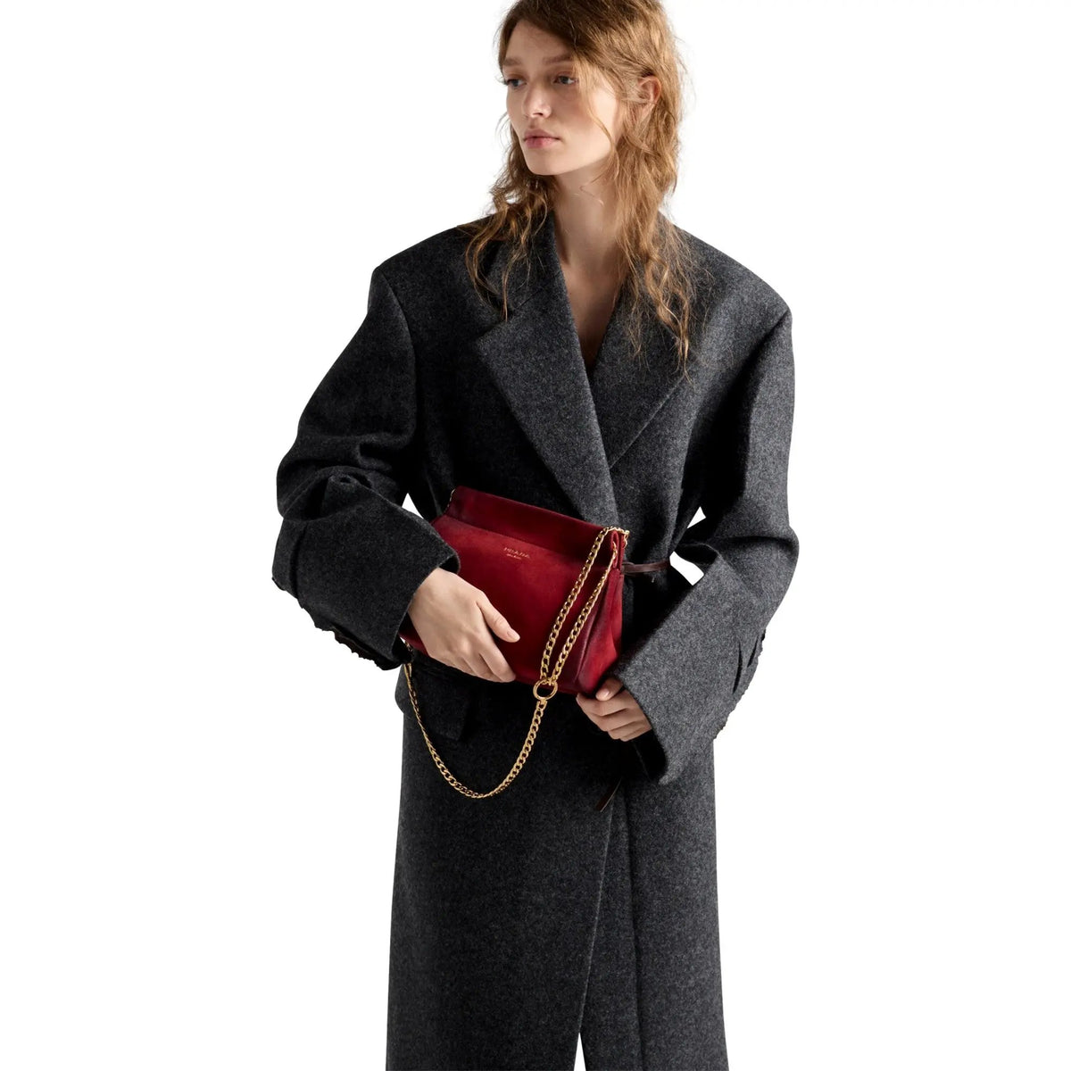 Prada Mini Enchaine Suede Ombre Shoulder Bag - Shop Now at Shop