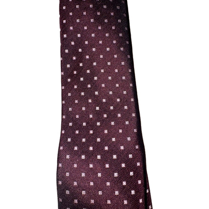 Prada Neck Tie - Bordeaux Red Silk with Geometric Elegance -   Shop Bags LLC