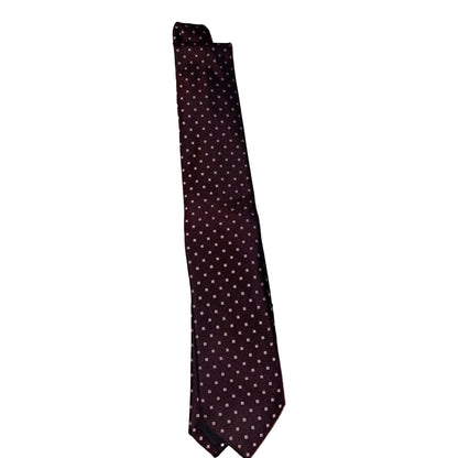Prada Neck Tie - Bordeaux Red Silk with Geometric Elegance -   Shop Bags LLC