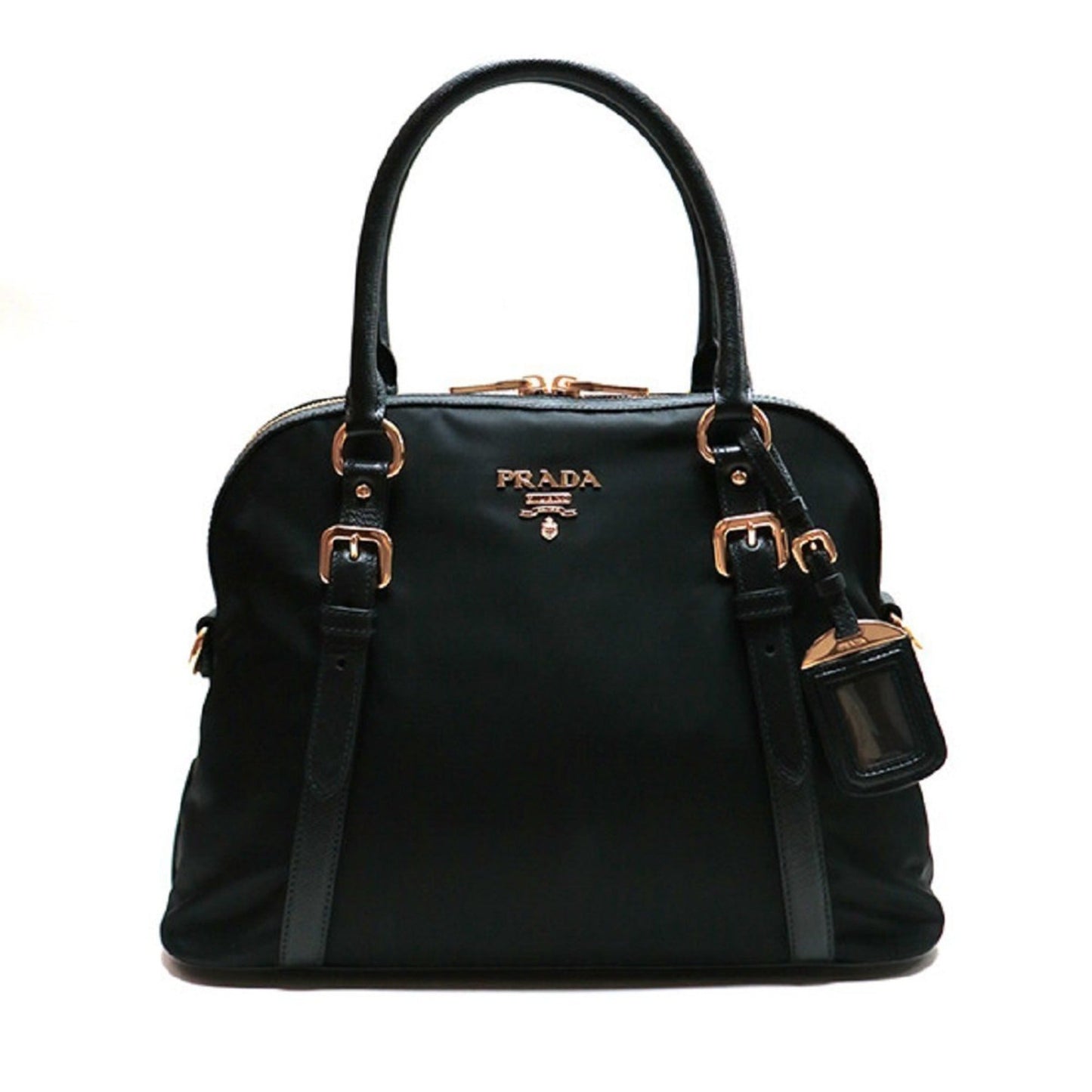 Prada Nylon & Saffiano Leather Satchel Bag - Elegant & Versatile -   Shop Bags LLC