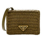 Prada Olive Green Crochet Raffia Mini Crossbody Bag - Luxury