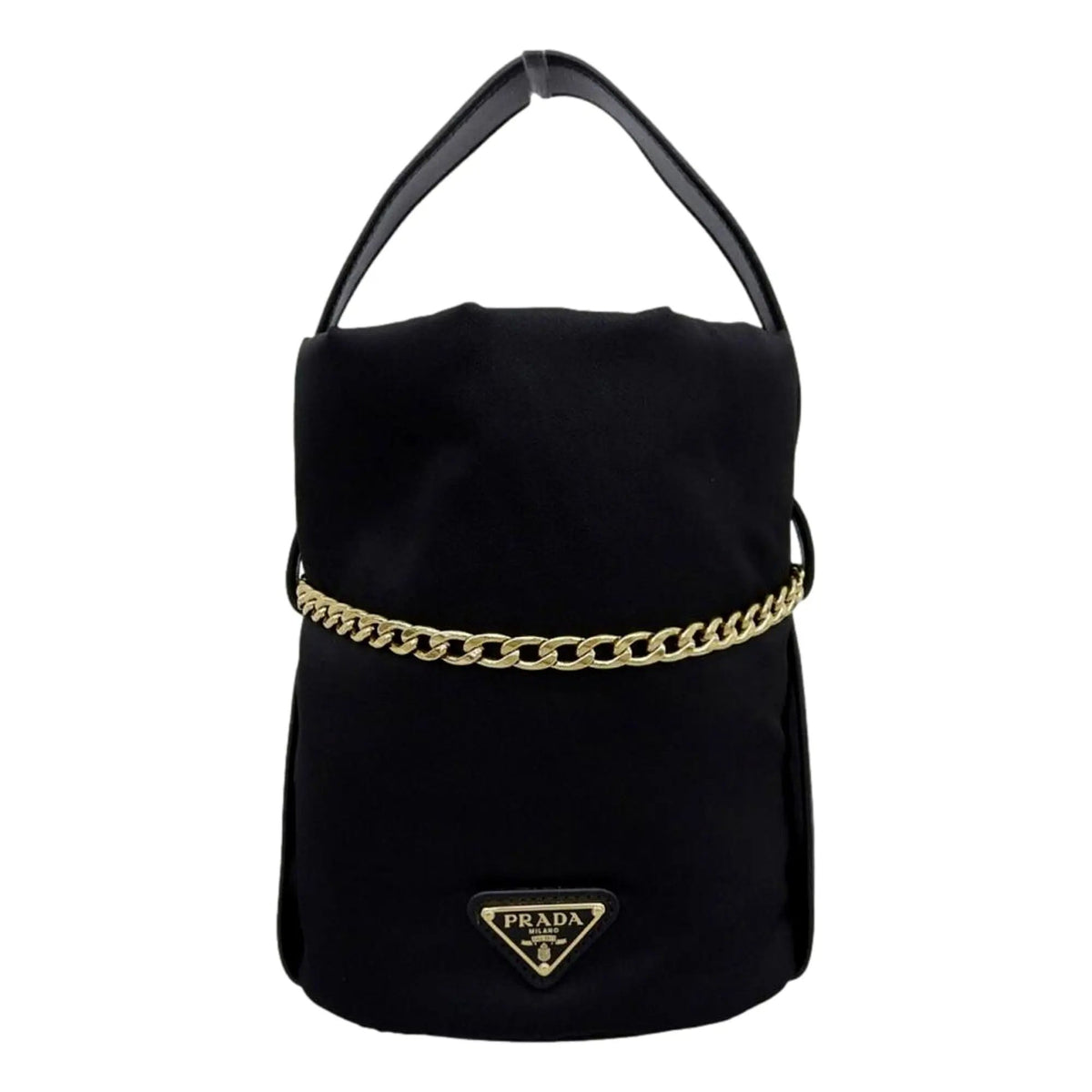 Prada Petit Sac Noir Mini Re-Nylon and Nappa Leather Bucket Bag Black