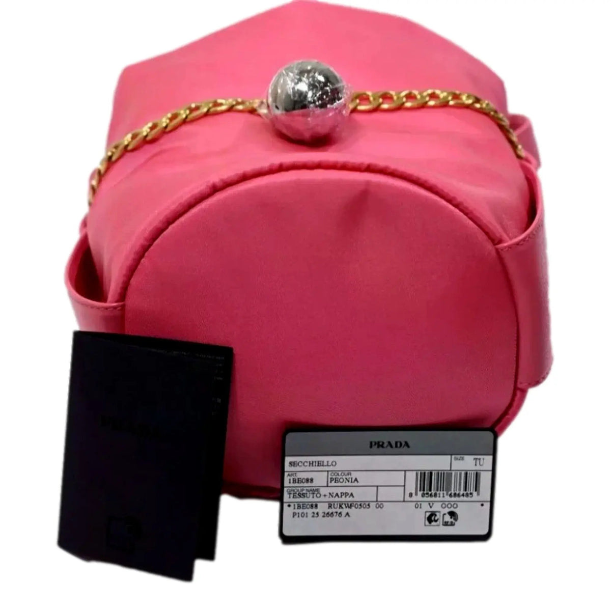 Prada Petit Sac Noir Mini Re-Nylon and Nappa Leather Bucket Bag Pink