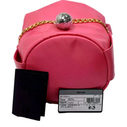 Prada Petit Sac Noir Mini Re-Nylon and Nappa Leather Bucket Bag Pink