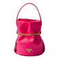 Prada Petit Sac Noir Mini Re-Nylon and Nappa Leather Bucket Bag Pink