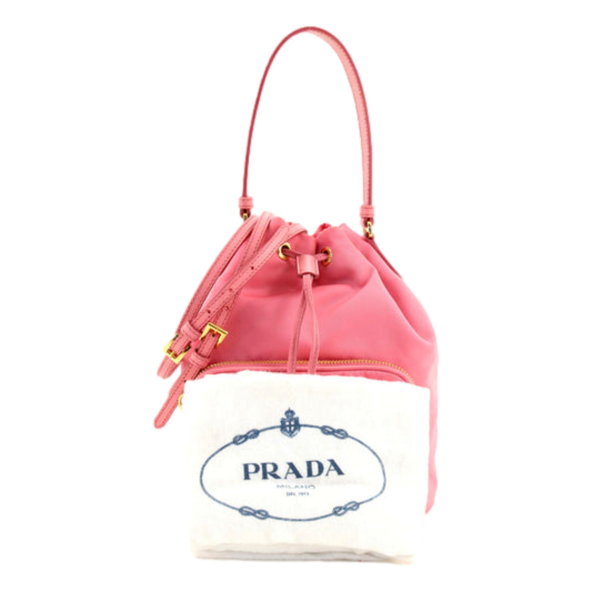Prada Pink Bucket Bag: Stylish Saffiano Crossbody for Any Occasion -   Shop Bags LLC 