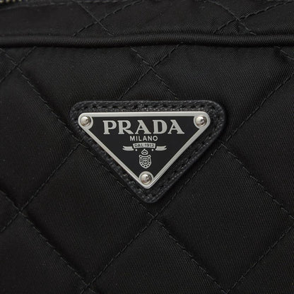 Prada Quilted Black Crossbody Bag - Trendy Nylon with Logo Charm -   Shop Bags LLC
