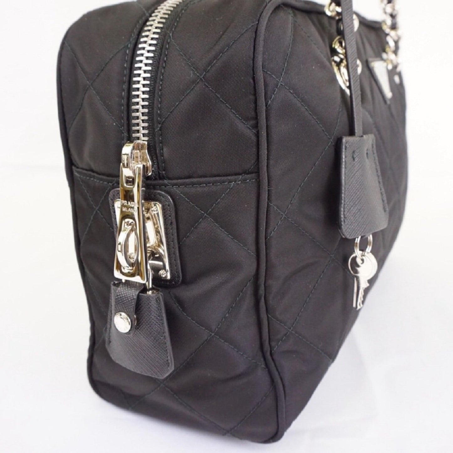 Prada Quilted Black Nylon Shoulder Bag - Luxury & Security Combined -   Shop Bags LLC