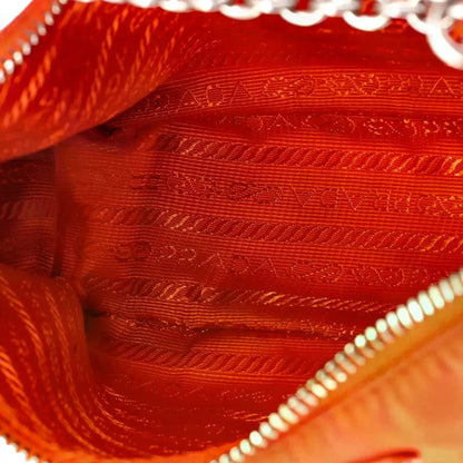 Prada Re-Edition 2005 Arancio Orange Nylon Saffiano Leather Shoulder Bag