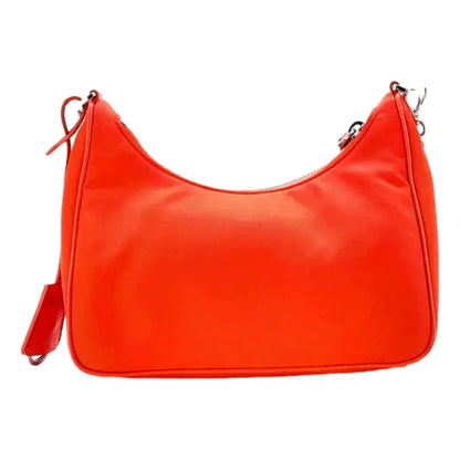 Prada Re-Edition 2005 Arancio Orange Nylon Saffiano Leather Shoulder Bag
