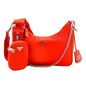 Prada Re-Edition 2005 Arancio Orange Nylon Saffiano Leather Shoulder Bag