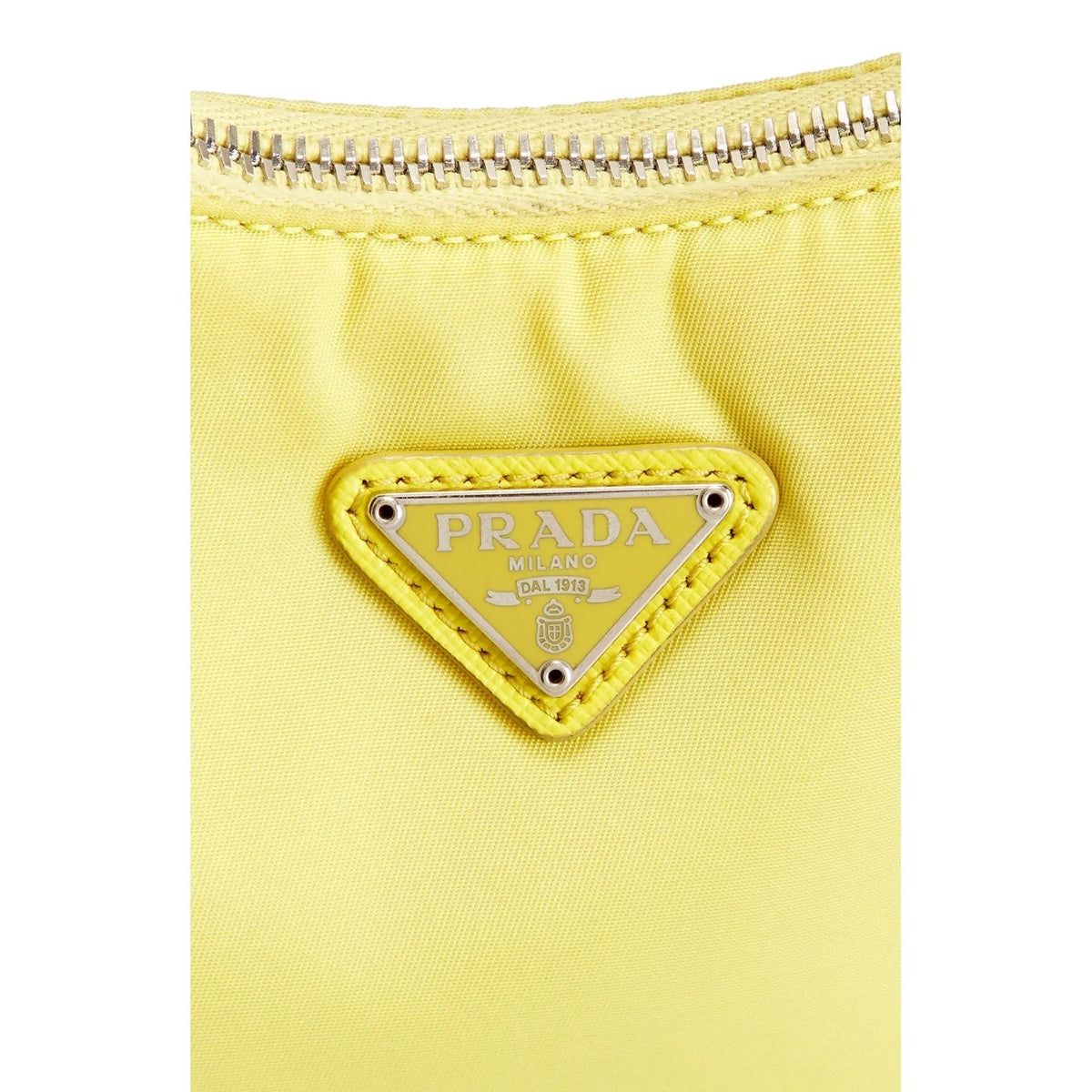 Prada Re-Edition 2005 Yellow Nylon Shoulder Bag with Pouch
