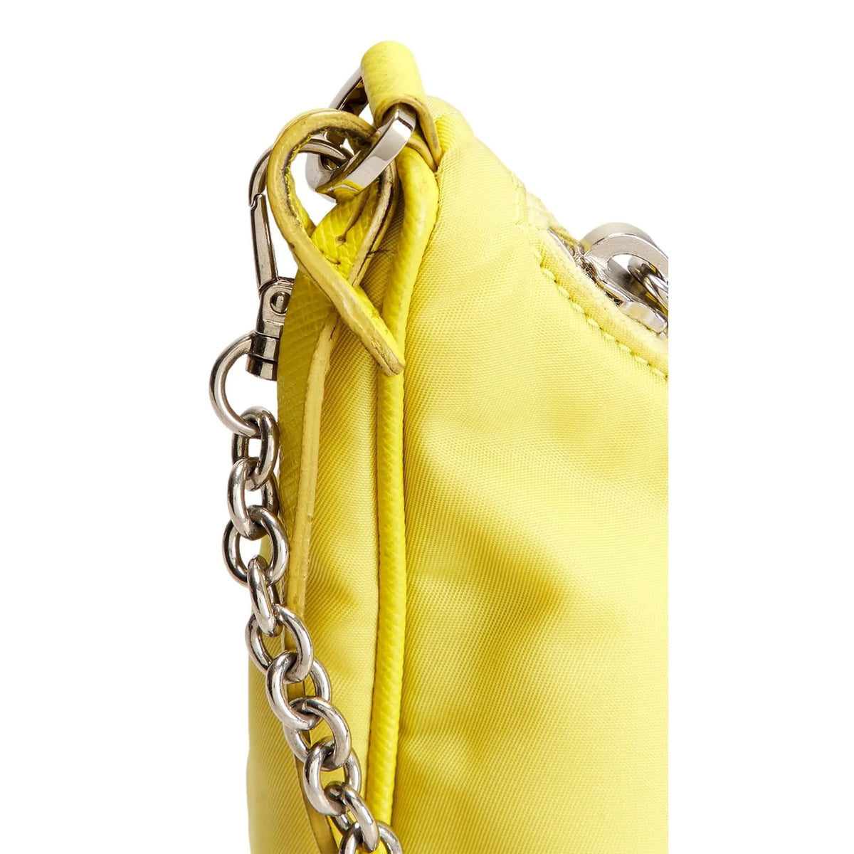 Prada Re-Edition 2005 Yellow Nylon Shoulder Bag with Pouch