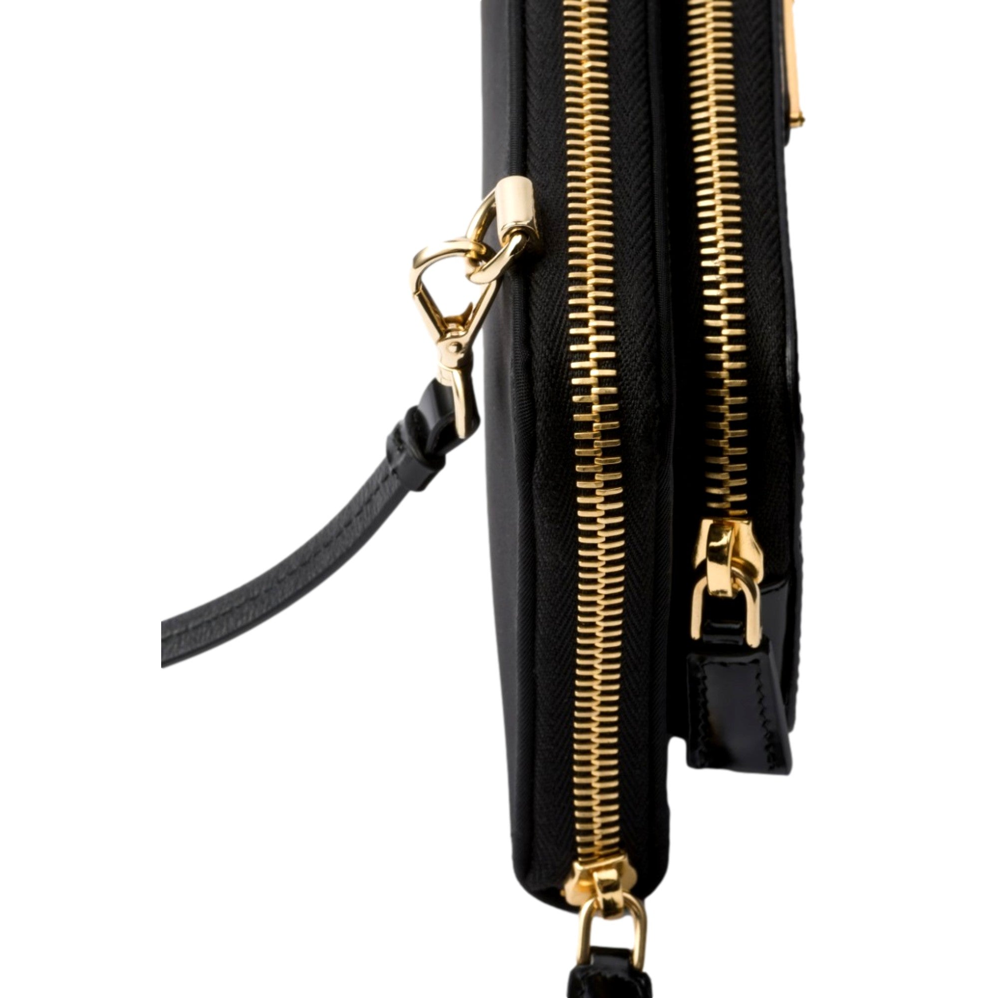 Prada Re-Nylon Triangle Brushed Leather Black Wallet Mini Crossbody -   Shop Bags LLC